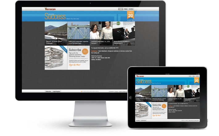 Delivering Succes Desktop and iPad Web App Screenshots