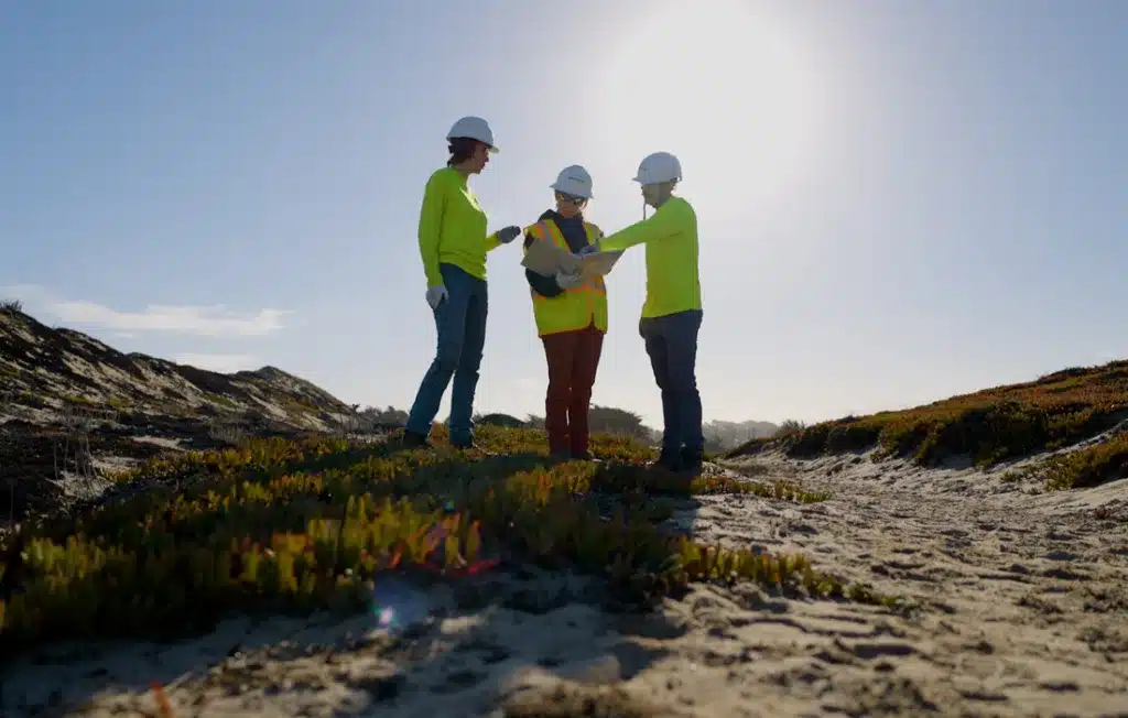 Monterey, California team performing habitat restoration work.