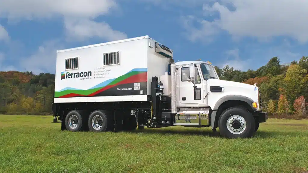 Terracon geophysics truck parked in a field